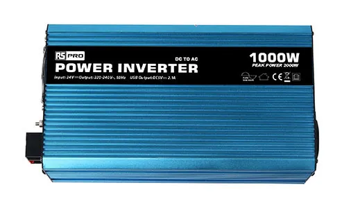 Inverter di potenza RS PRO, ingresso 24V, uscita 230V, 8.7A, 1000W, connettore Universale