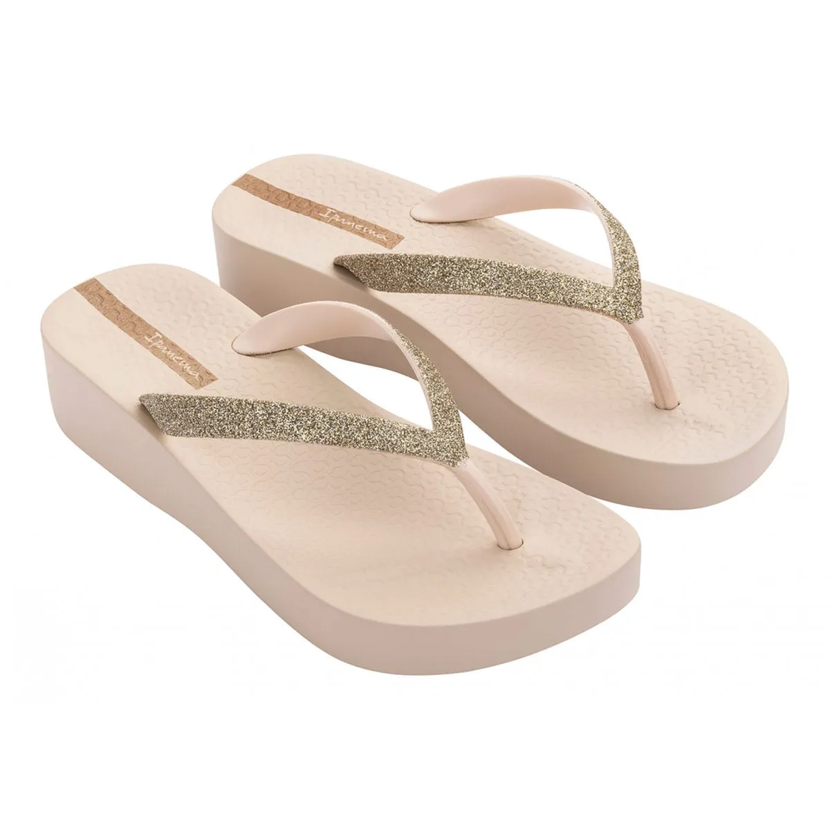 IPANEMA Ciabatta Con Zeppa Donna - IP.83386 Beige/Gltter  