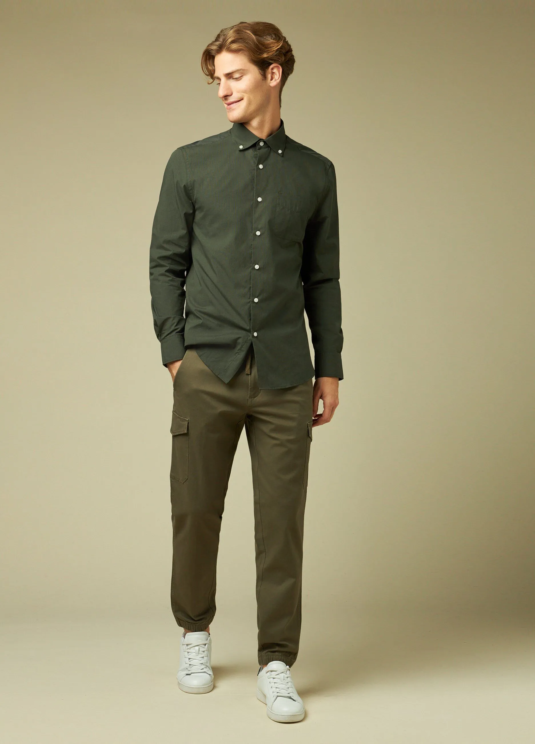 J. HART & BROS  Pantaloni cargo in cotone elasticizzato uomo