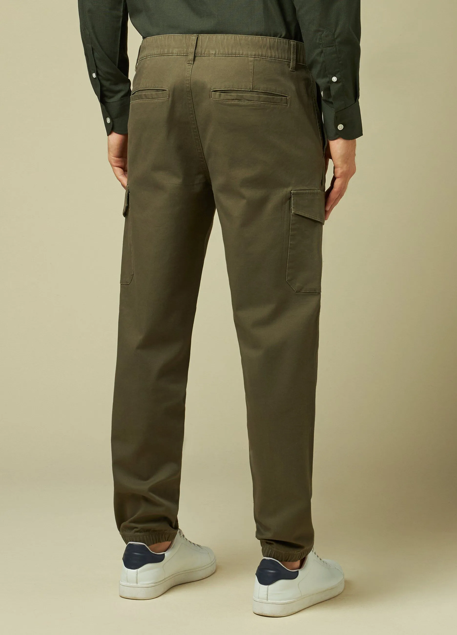 J. HART & BROS  Pantaloni cargo in cotone elasticizzato uomo