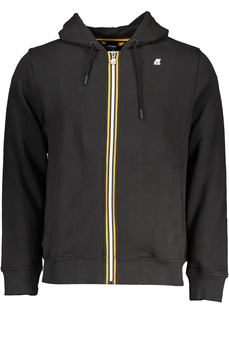 K-WAY FELPA CON ZIP UOMO NERO
