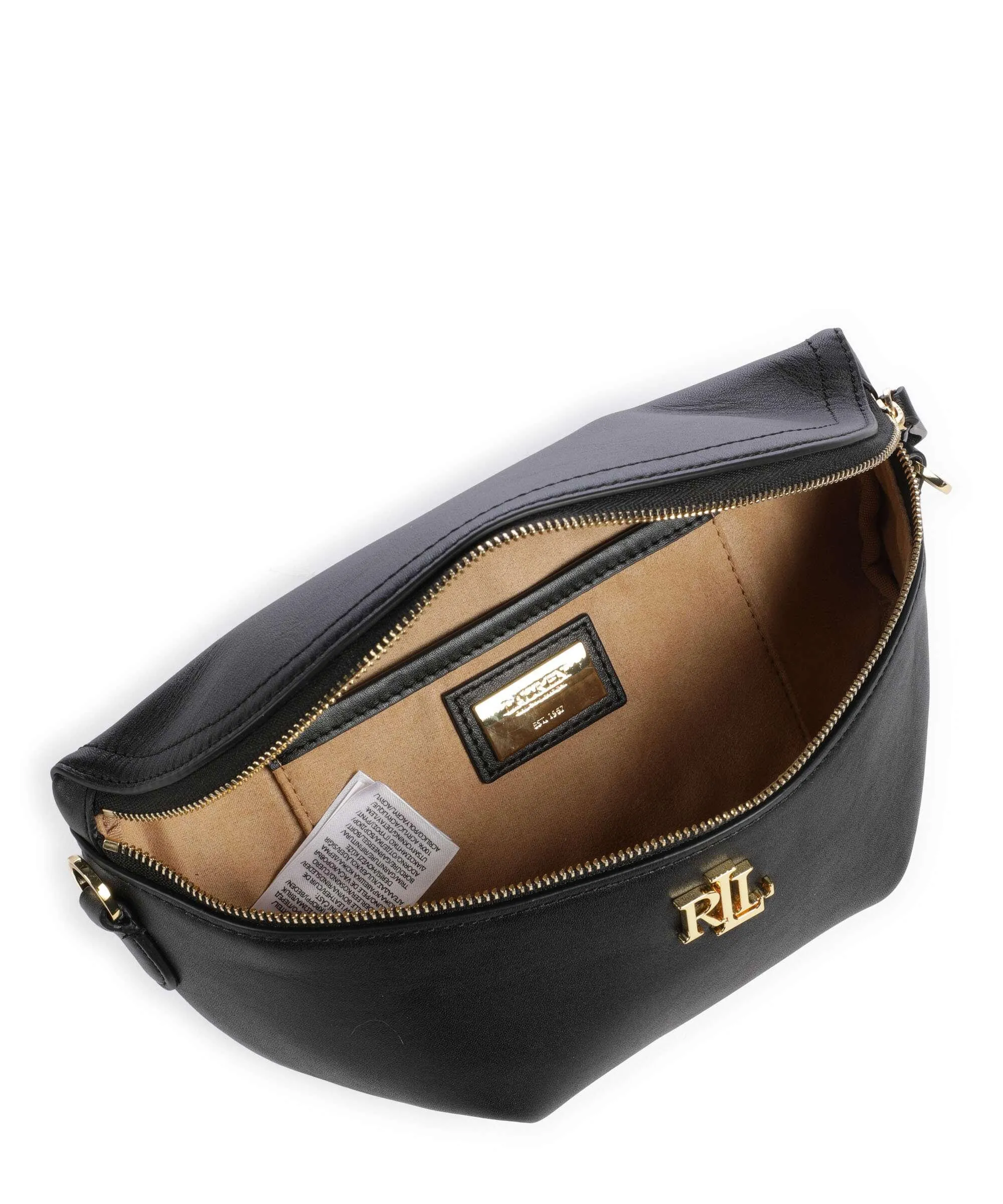  Lauren Ralph Lauren Marcy Marsupio pelle di vacchetta finemente grana nero  
