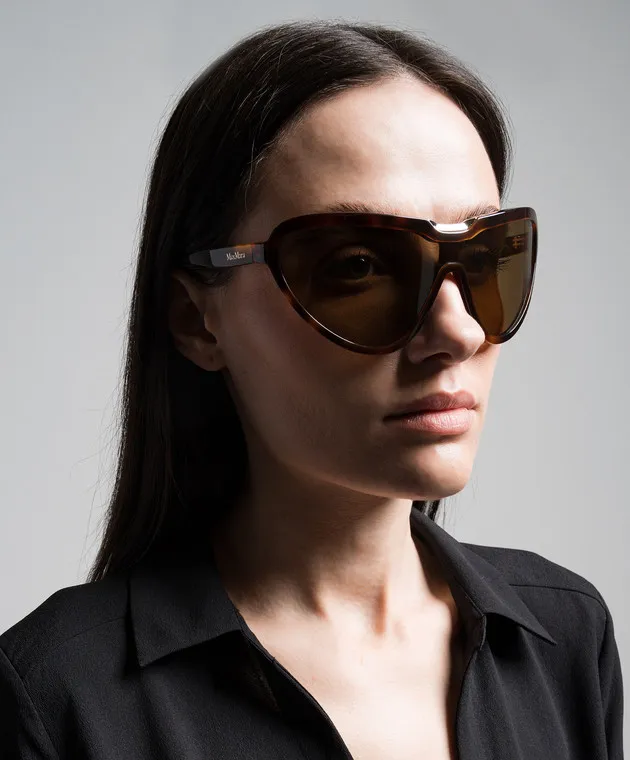 Max Mara Occhiali da sole marroni con logo EMIL EMIL