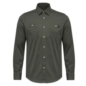 MCS camicia uomo m/l light twill workwear colore muschio scuro
