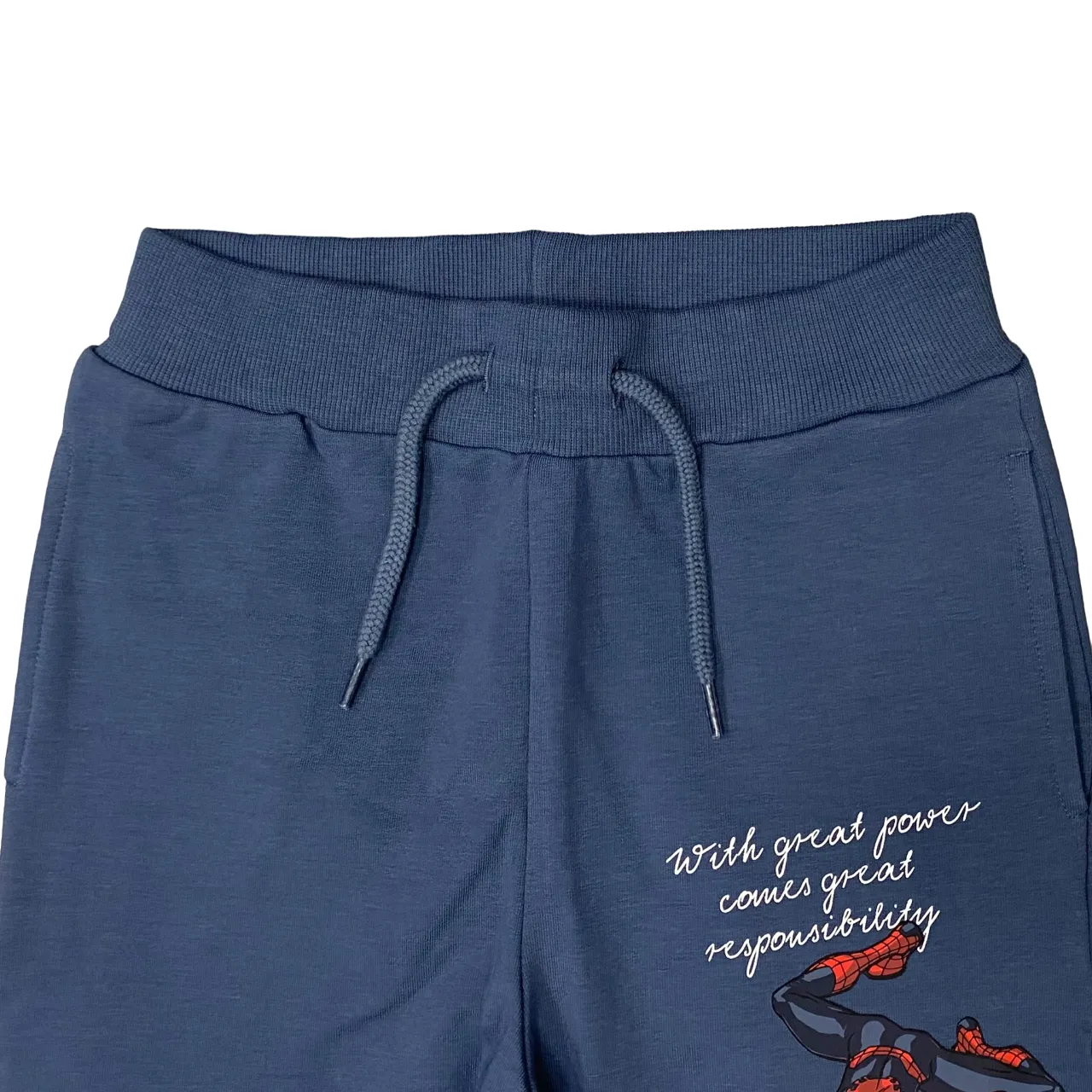 name it pantalone sportivo da bambino in felpa con elastico e polsino Spiderman 13233922 blu