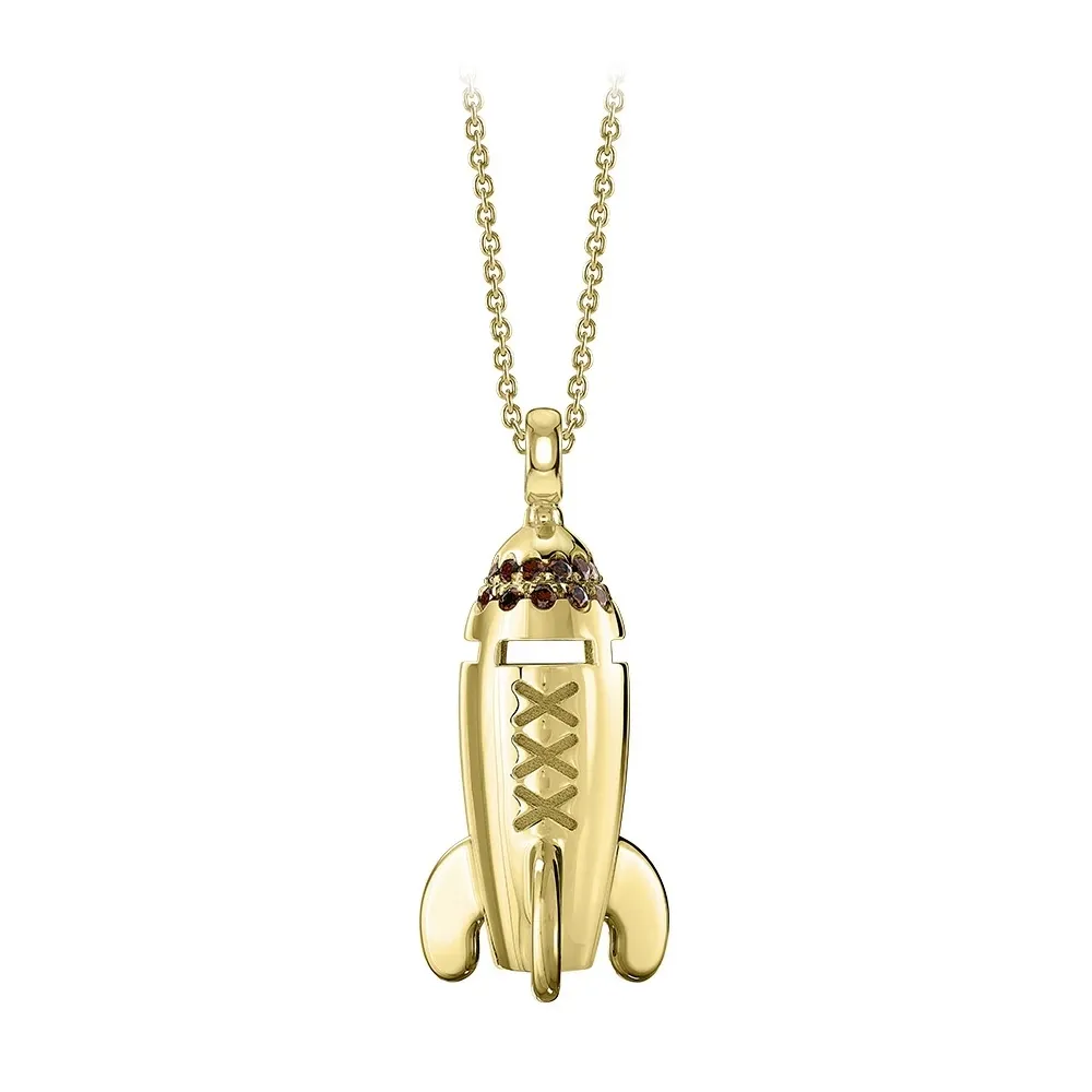 NESS1 - Mixxxile Collana Oro Giallo 9Kt e Diamanti - Sex Bomb Collection - Collana Artigianale - Alta Qualità Luxury