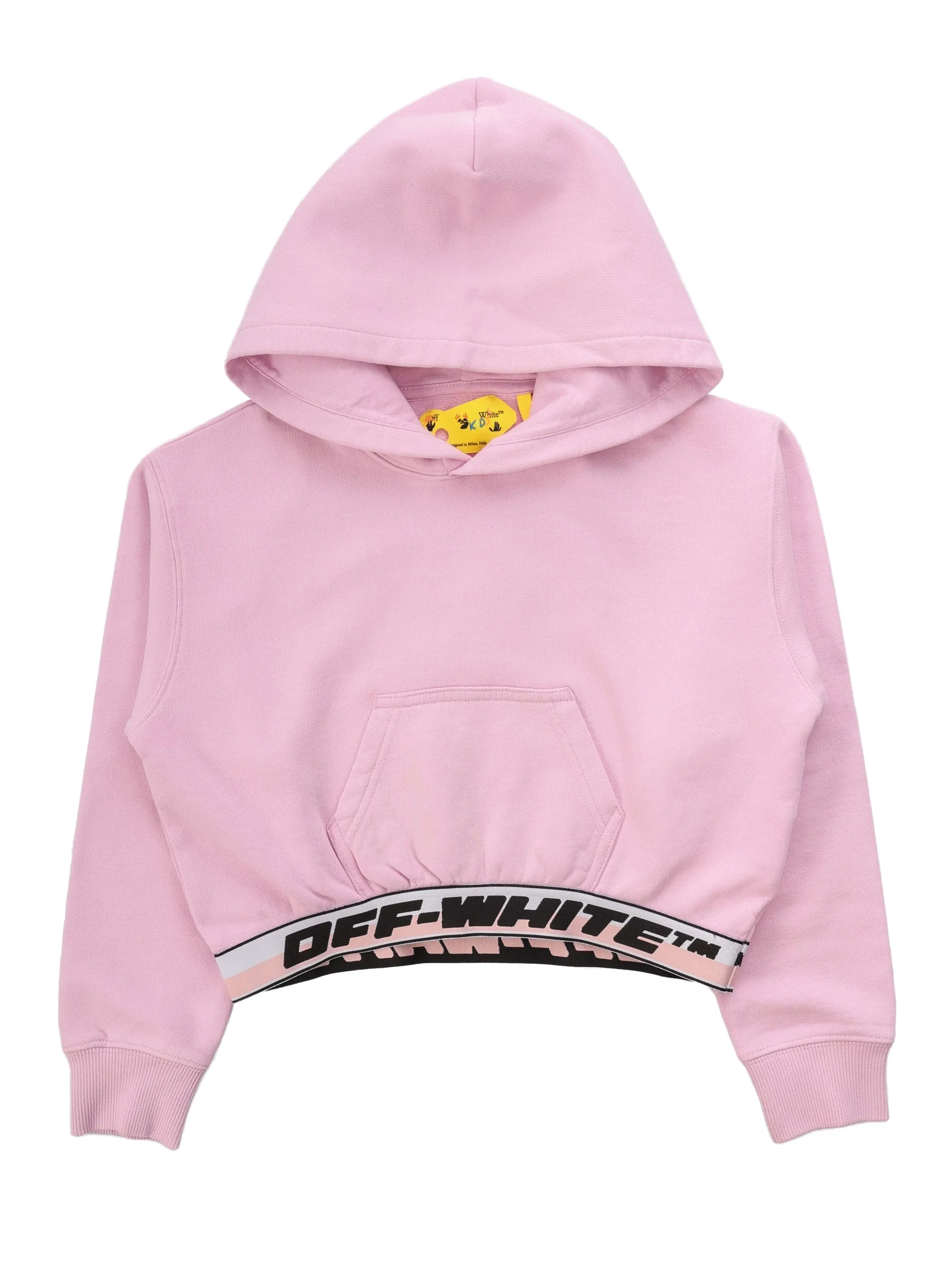 OFF WHITE KIDS SWEATSHIRT CROPPED HOODIE LOGO