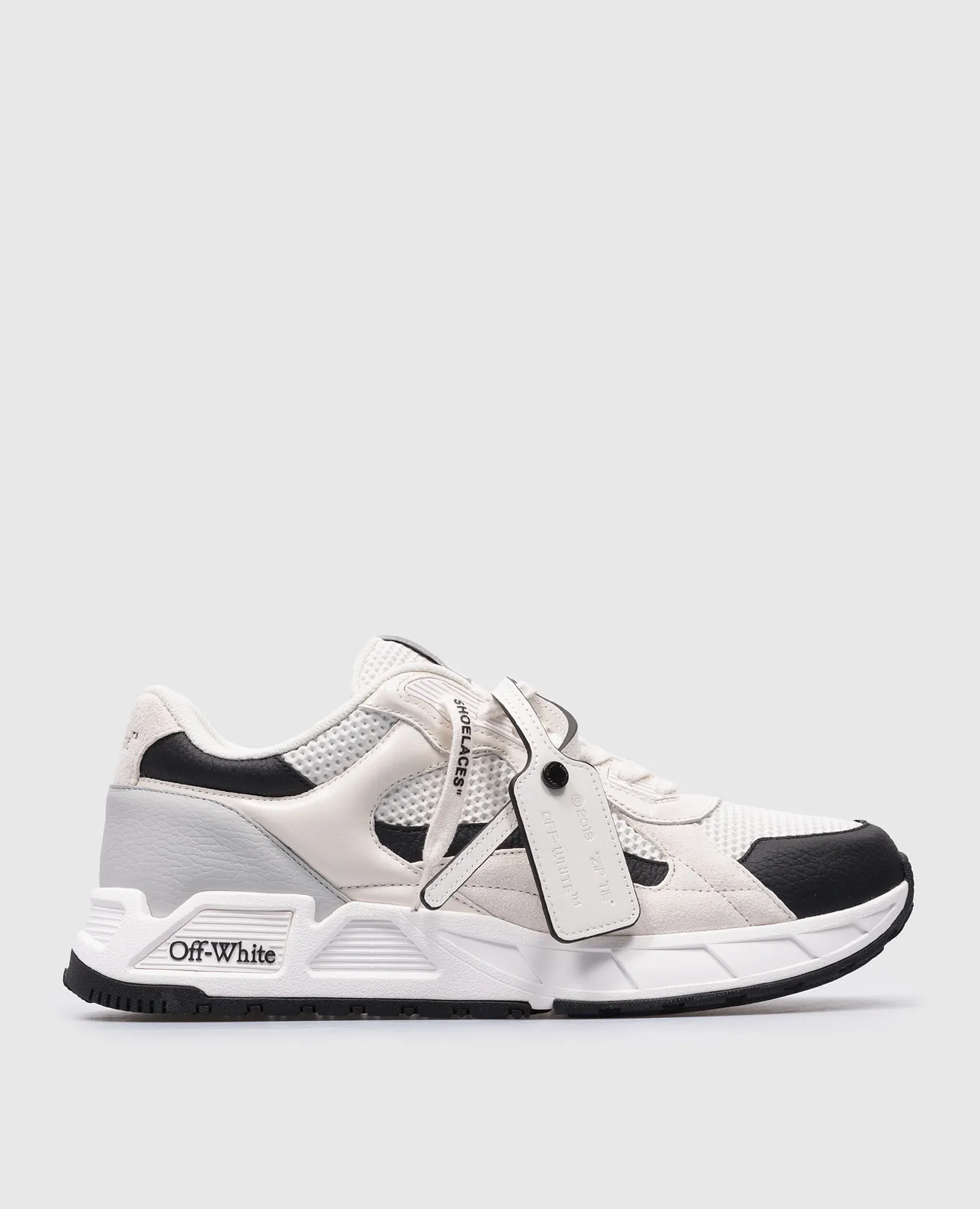 Off-White Sneakers Kick Off in pelle bianca con logo OMIA289C99LEA001