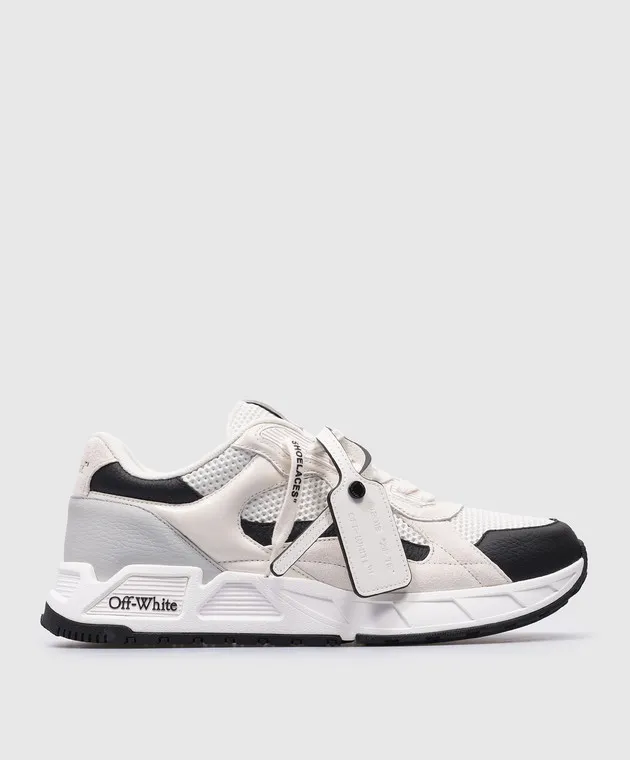Off-White Sneakers Kick Off in pelle bianca con logo OMIA289C99LEA001
