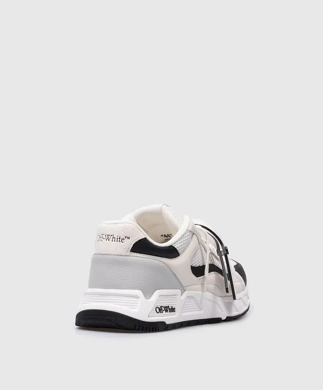 Off-White Sneakers Kick Off in pelle bianca con logo OMIA289C99LEA001