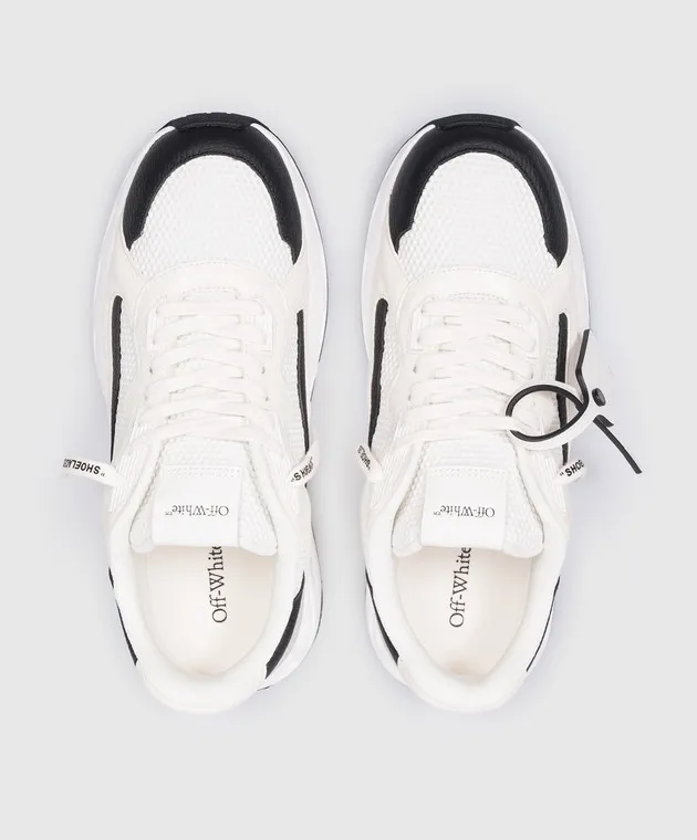 Off-White Sneakers Kick Off in pelle bianca con logo OMIA289C99LEA001