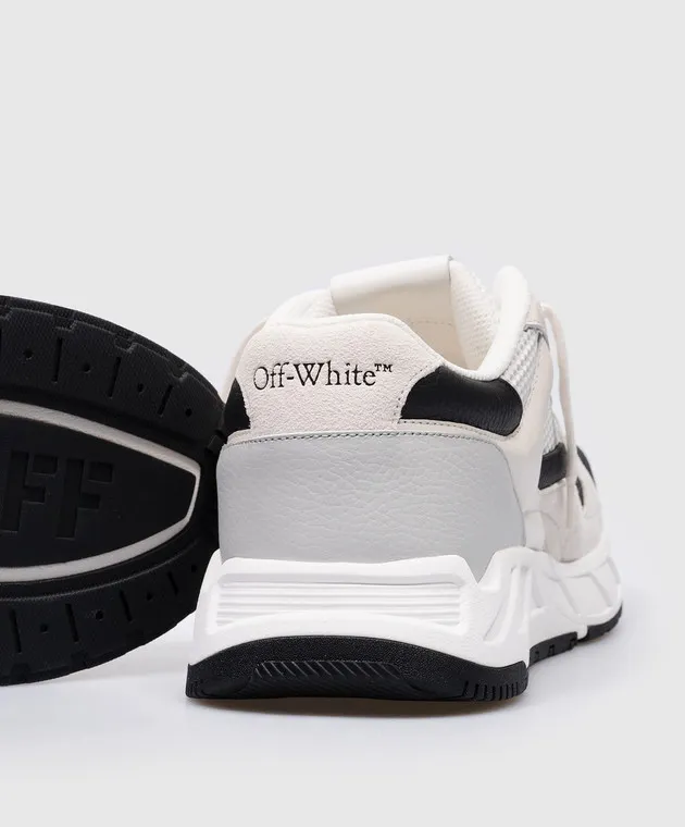 Off-White Sneakers Kick Off in pelle bianca con logo OMIA289C99LEA001