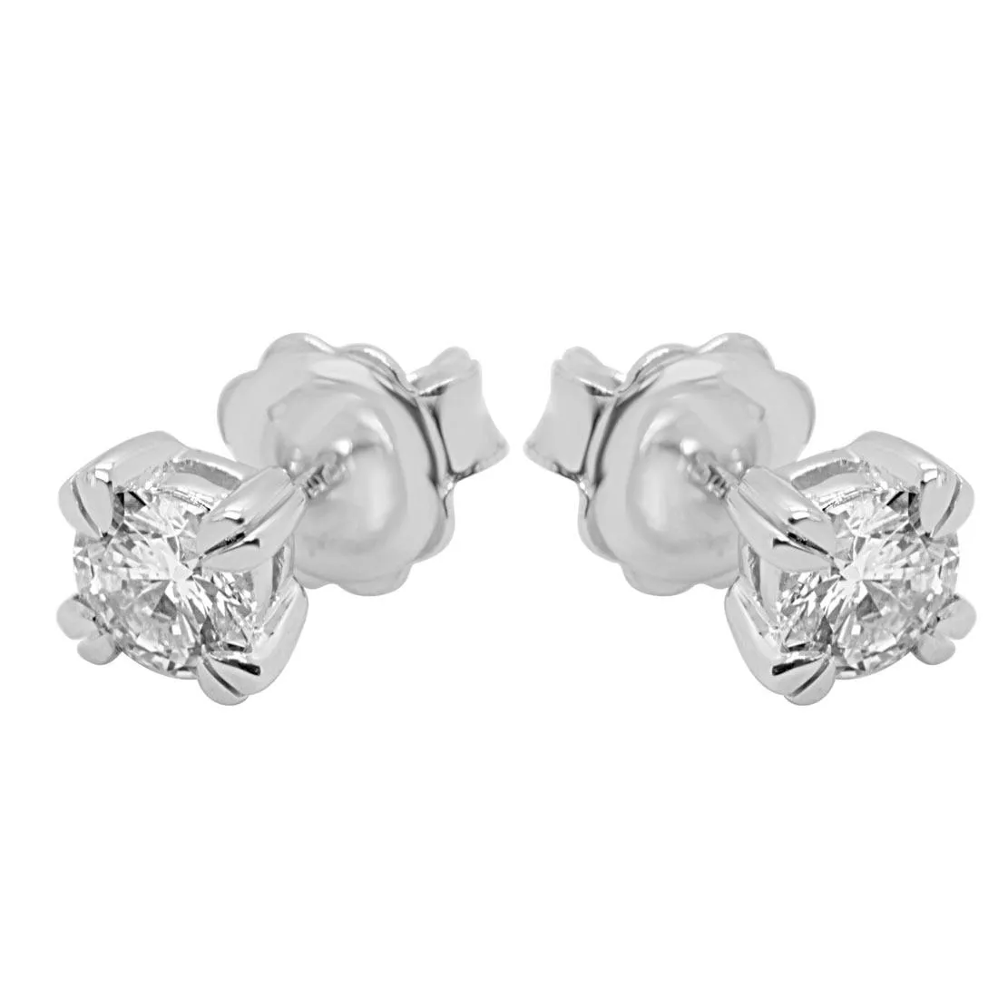Orecchini punto luce in oro bianco con diamanti 1.00 ct