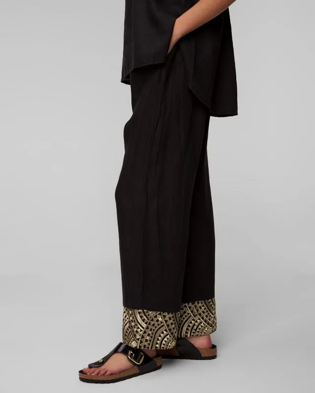 Pantaloni grigi di lino da donna Kori