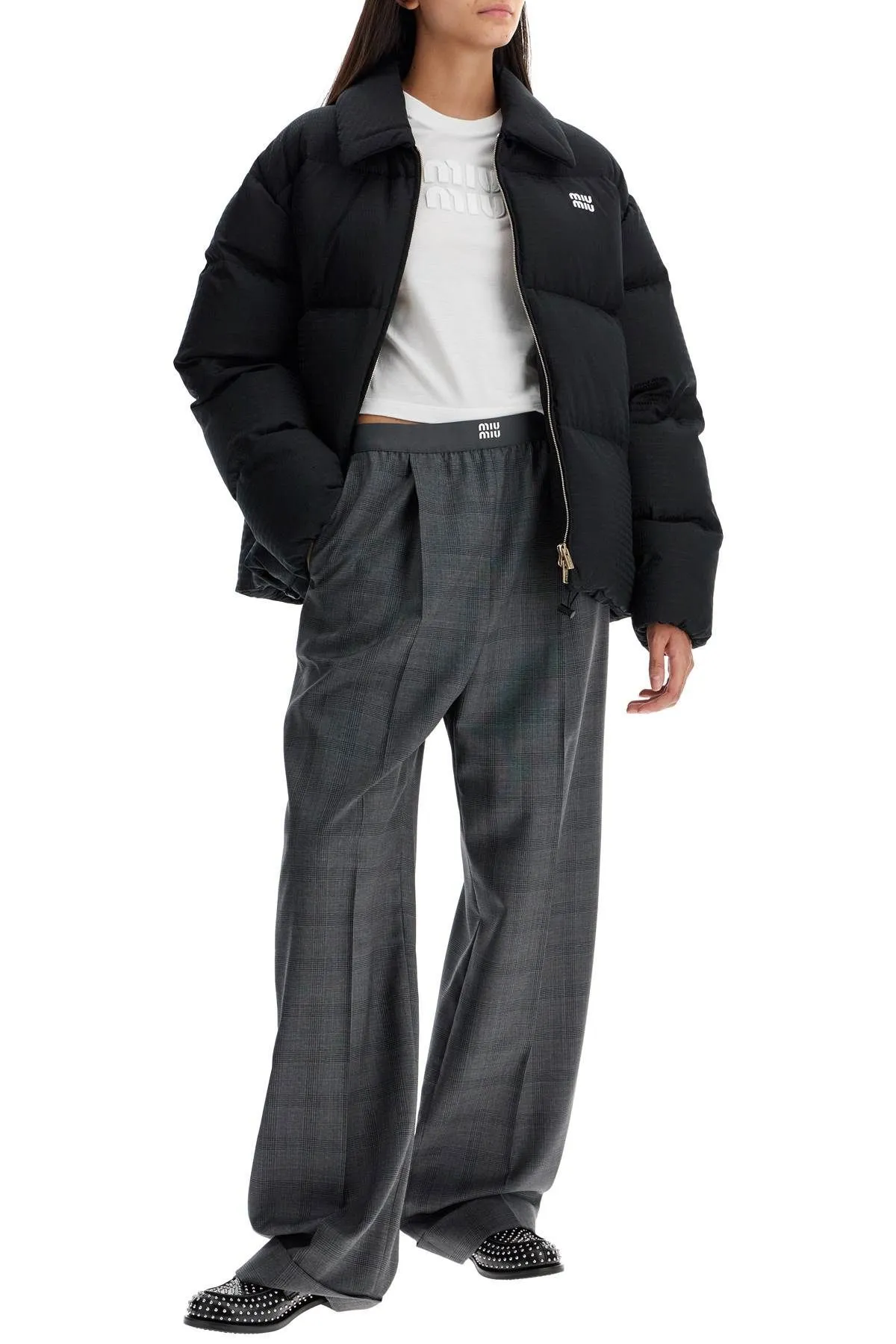 Pantaloni principe di Galles a gamba ampia
