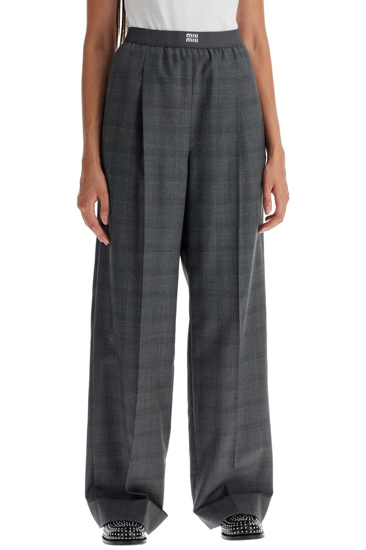 Pantaloni principe di Galles a gamba ampia