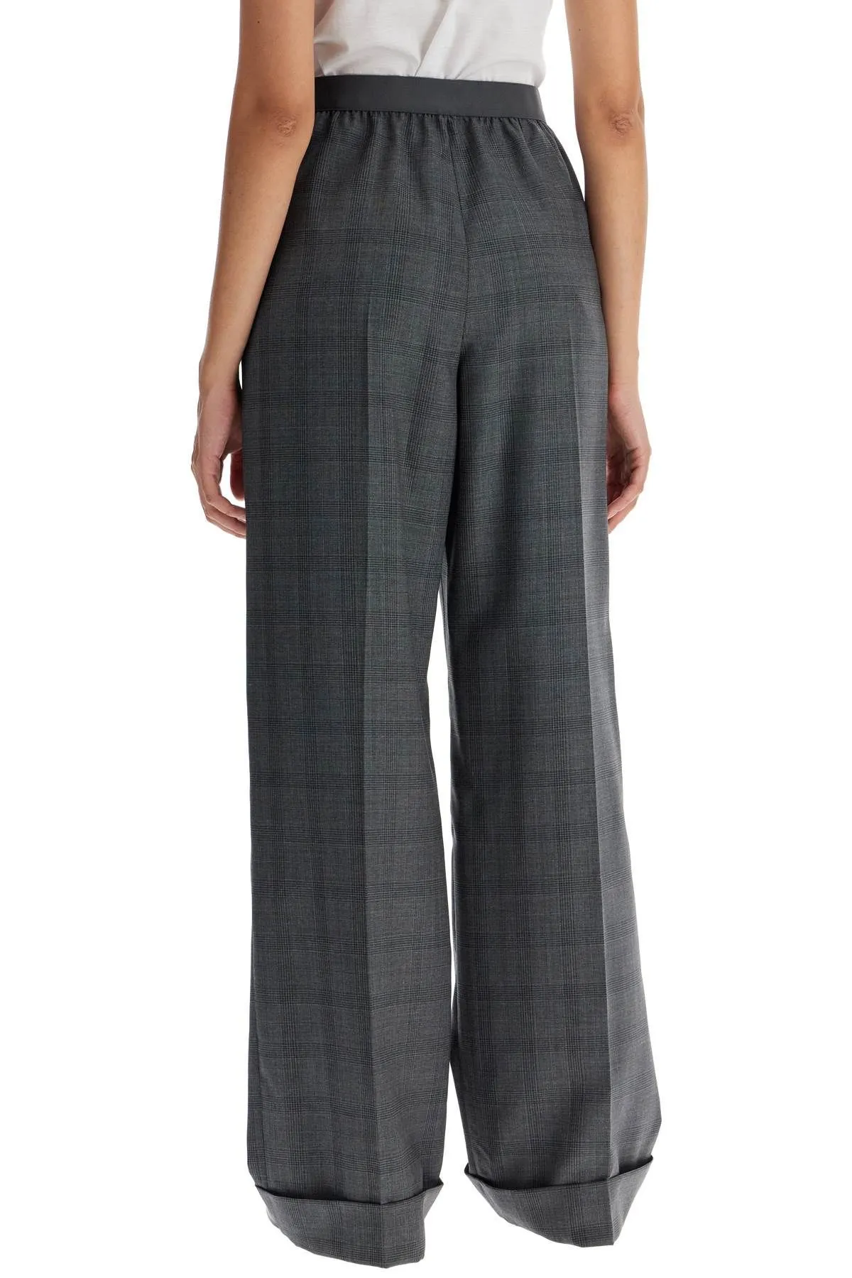 Pantaloni principe di Galles a gamba ampia