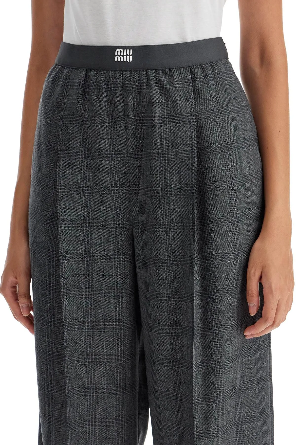 Pantaloni principe di Galles a gamba ampia