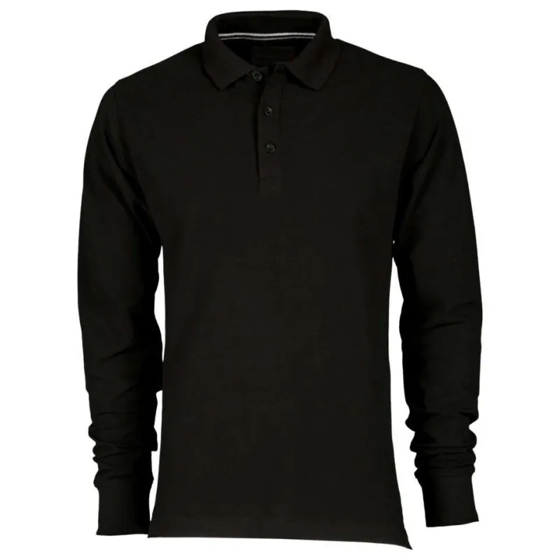 polo maxfort taglie forti uomo manica lunga 10001 nera