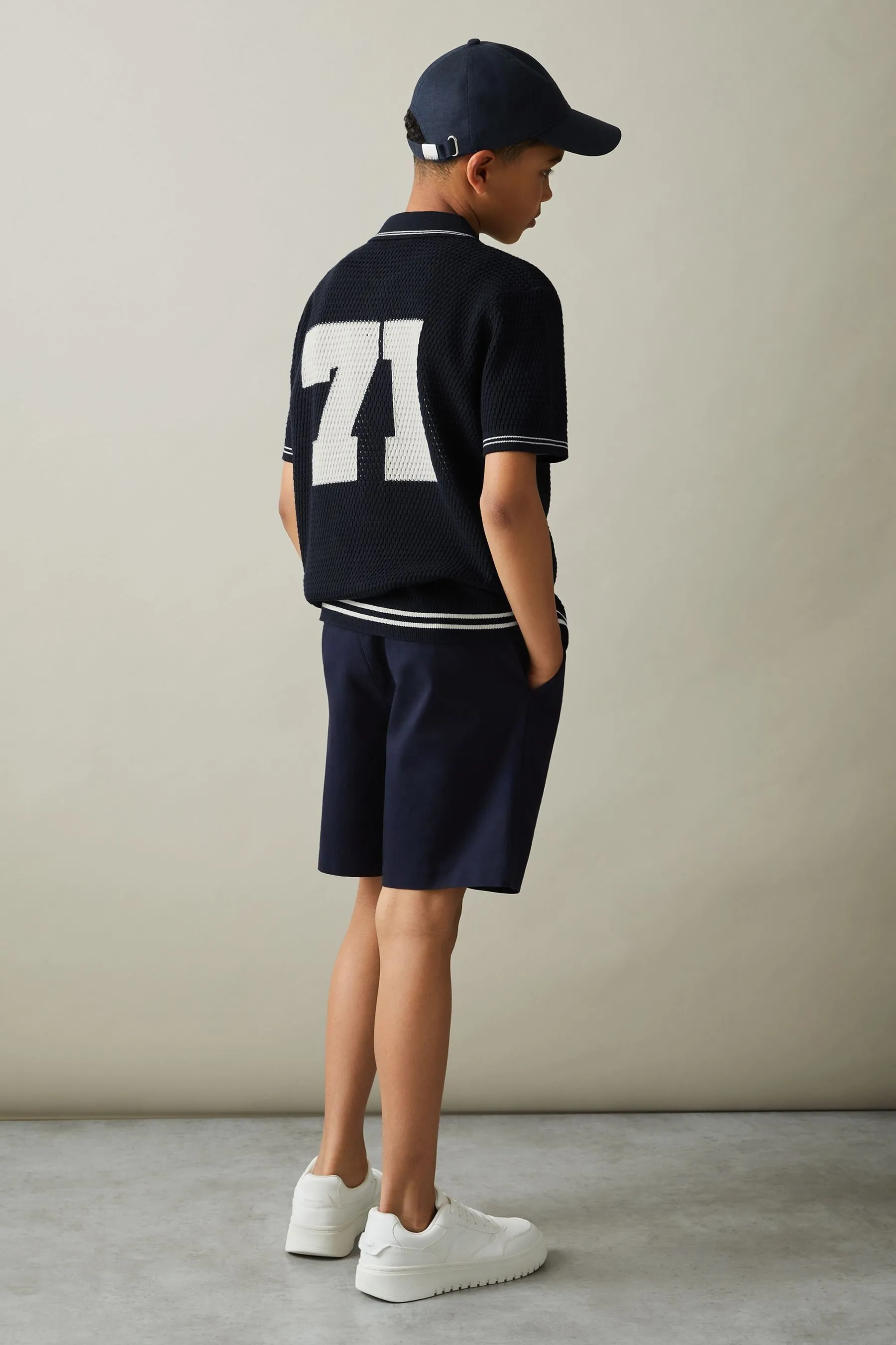 Reiss Mikan Camicia in cotone con motivo a punto aperto    