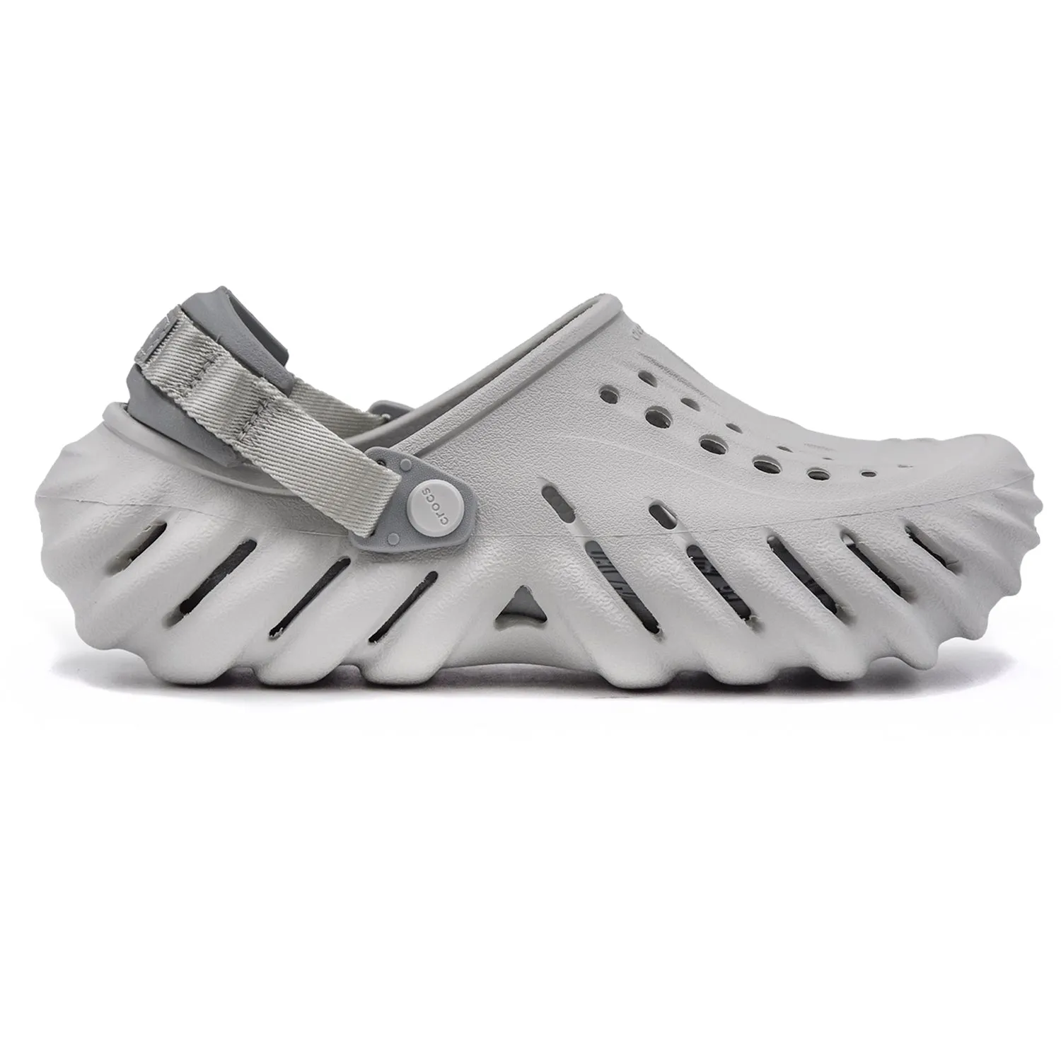 Sabot Grigio Donna Crocs Echo Clog Cinturino Orientabile Con Pad