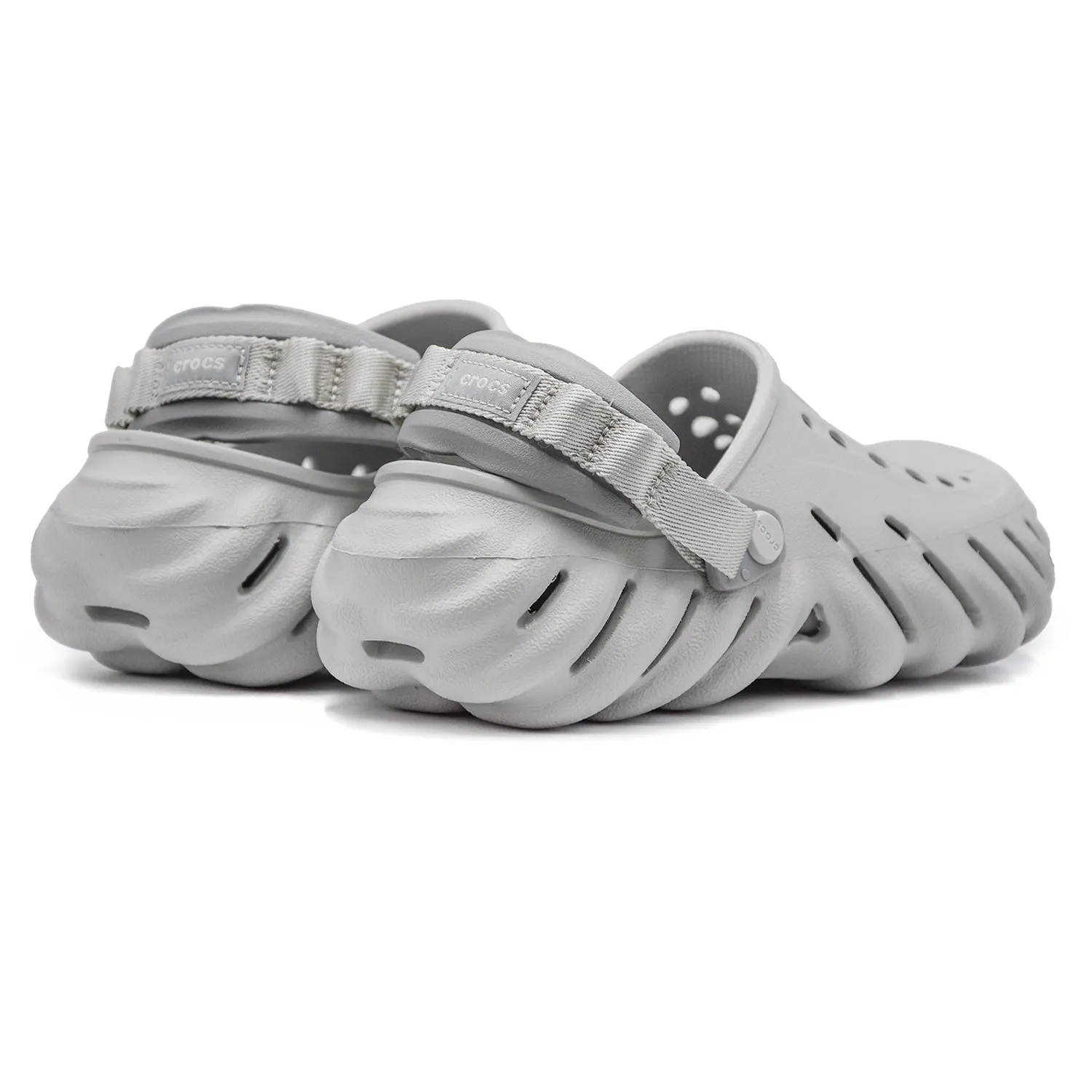 Sabot Grigio Donna Crocs Echo Clog Cinturino Orientabile Con Pad