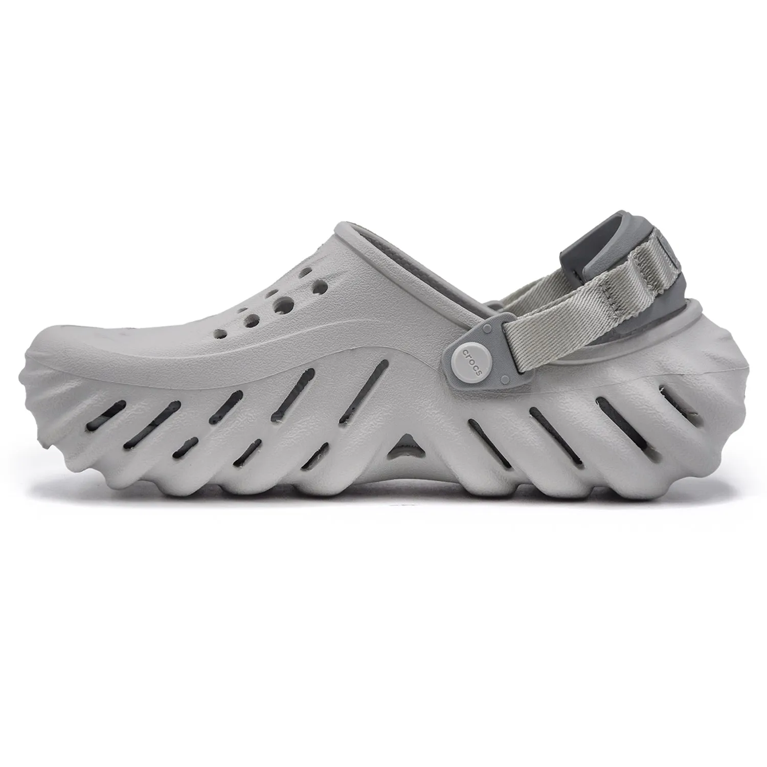 Sabot Grigio Donna Crocs Echo Clog Cinturino Orientabile Con Pad