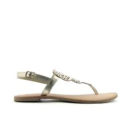 Sandali bassi oro in pelle modello infradito
