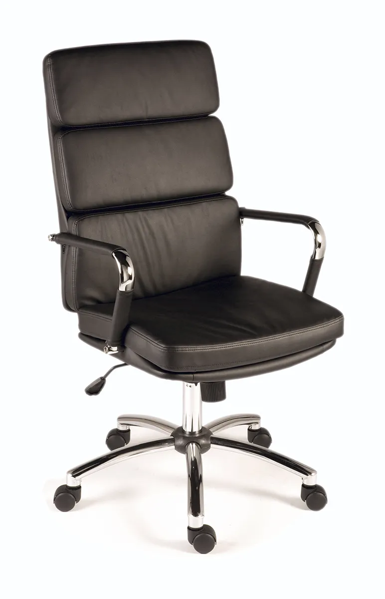 Sedia direzionale RS PRO, in Finta pelle di colore Nero, Rosso, Bianco, Marrone altezza regolabile con ruote