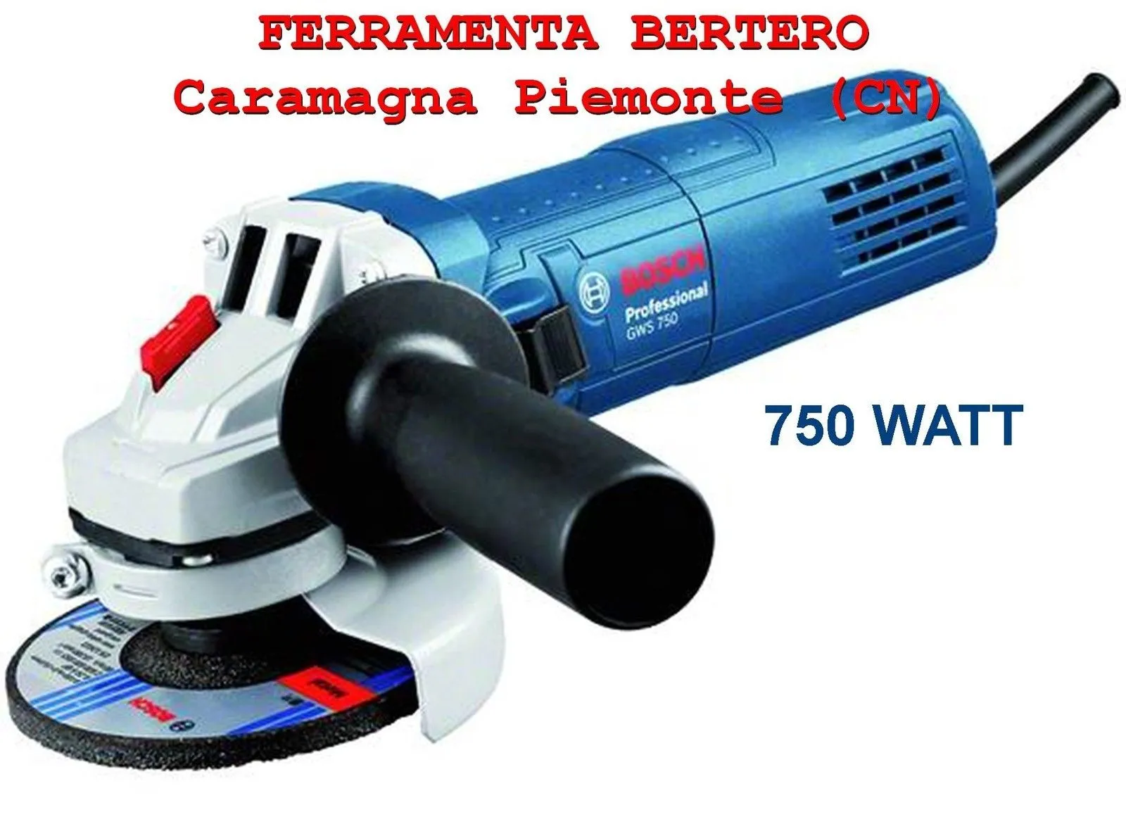 SMERIGLIATRICE BOSCH GWS 750 WATT DISCO DA 115 mm