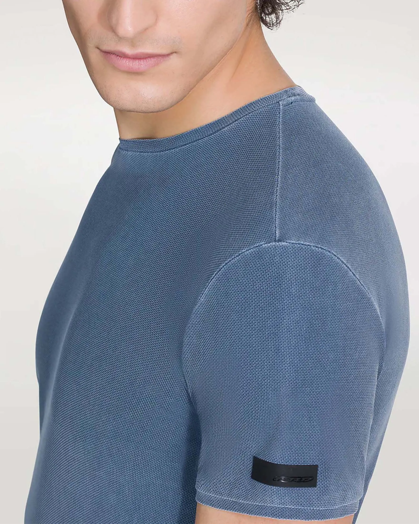 Techno Wash Piquè Shirty blu indaco