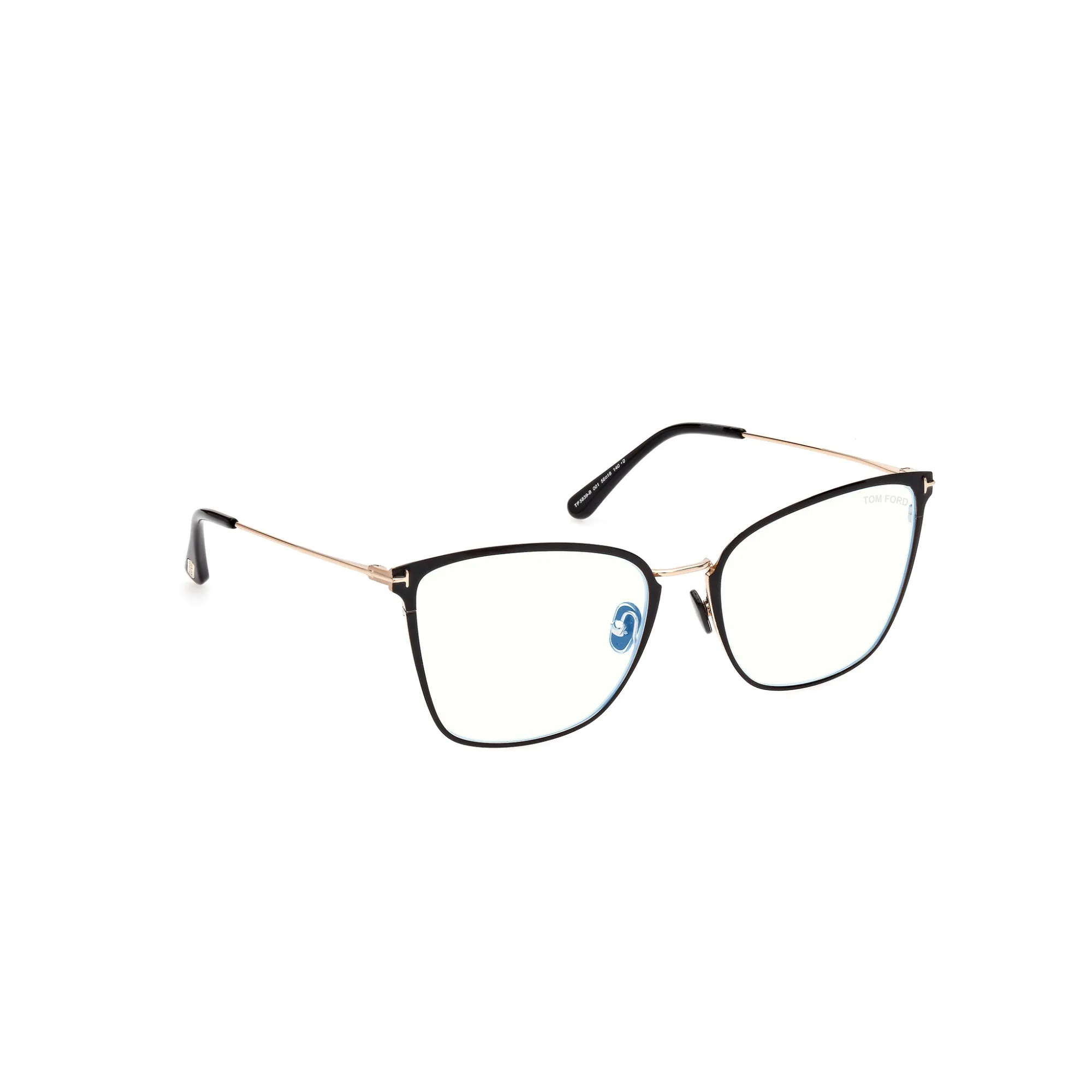   Tom Ford FT 5839-B Blu Filter 001 Nero Lucido | Occhiale Da Vista Donna 
