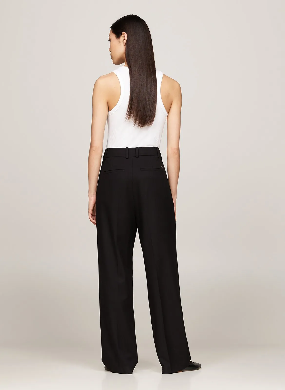  TOMMY HILFIGER   Pantaloni larghi in misto poliestere riciclato | Nero