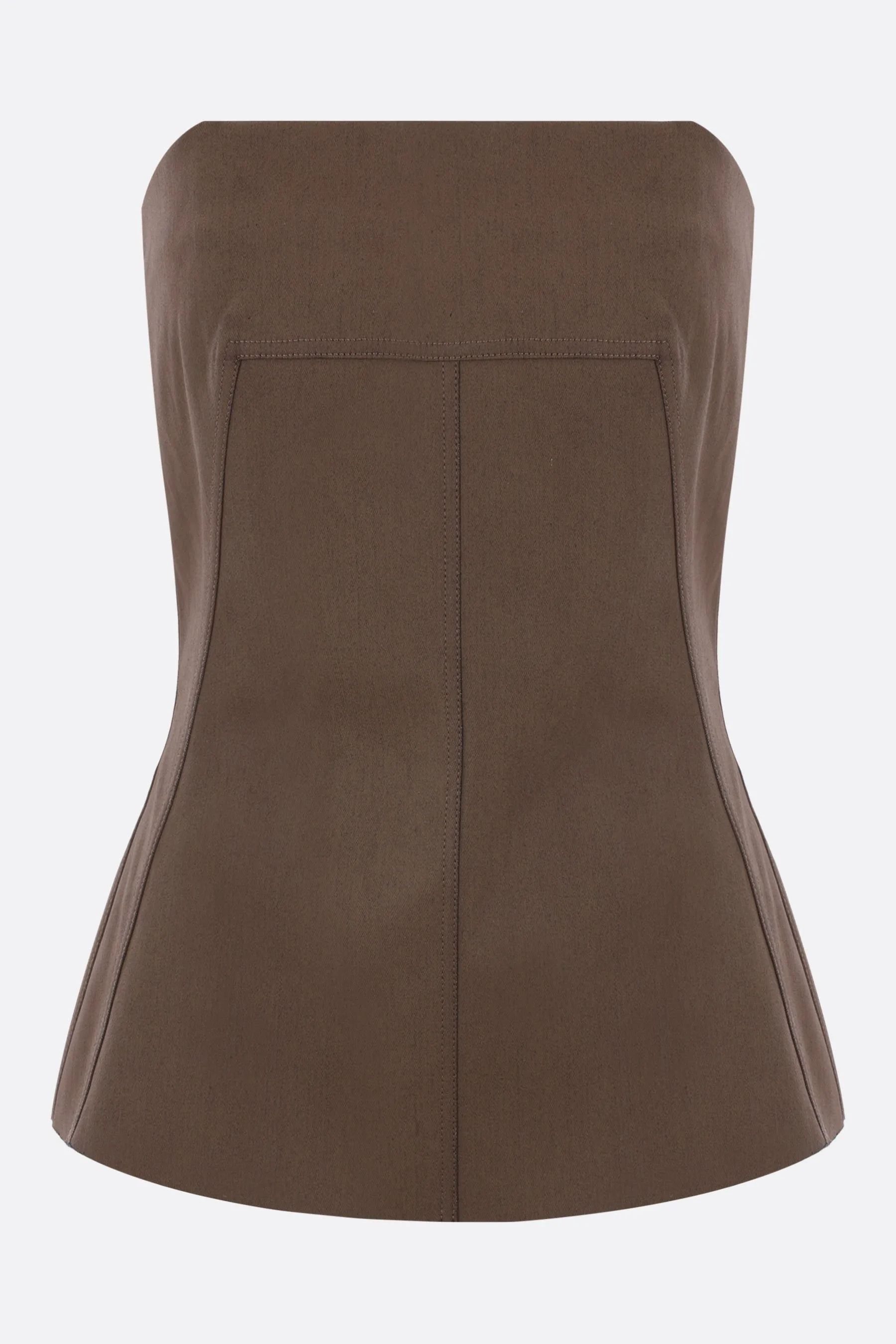  top bustier in denim resinato  