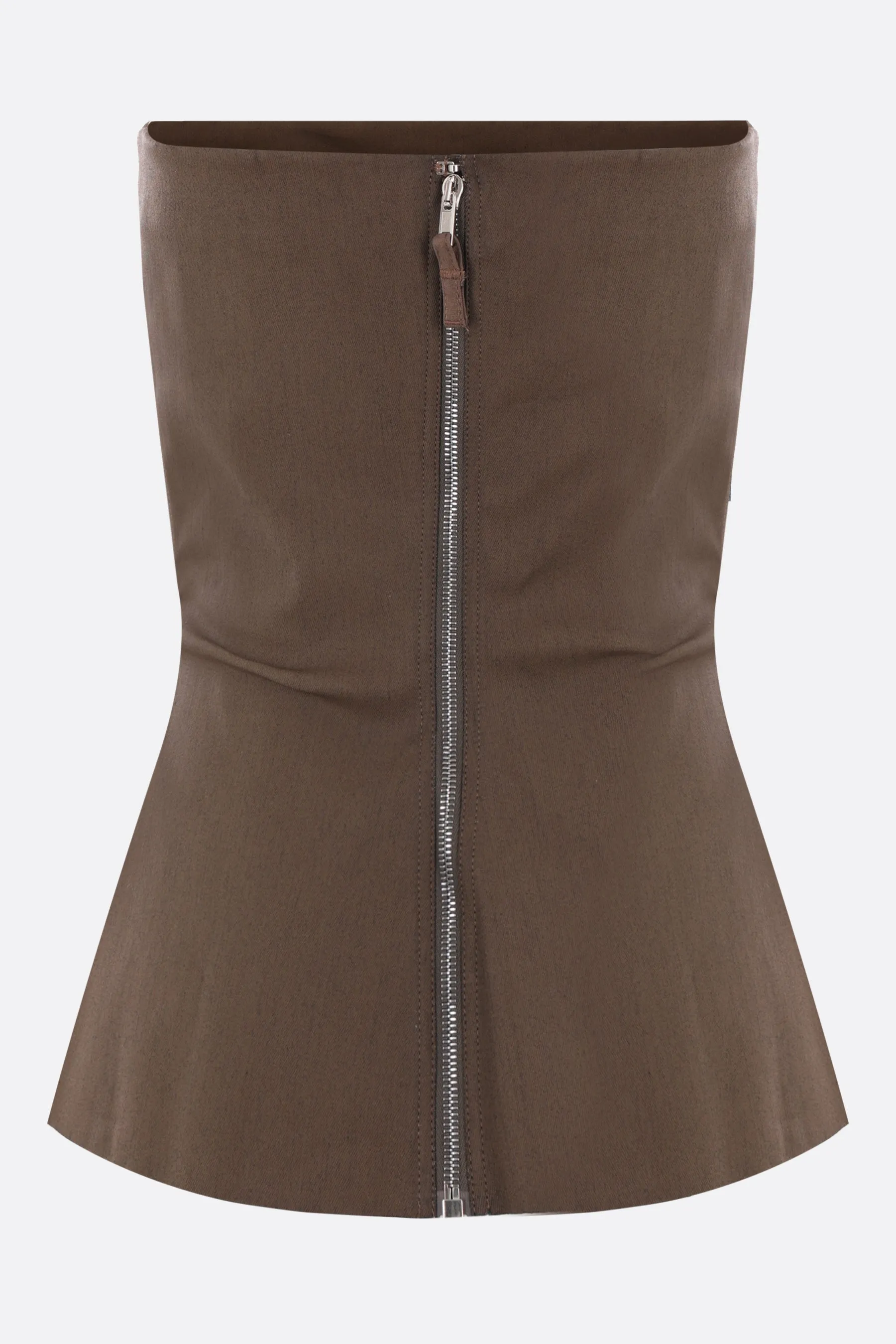  top bustier in denim resinato  