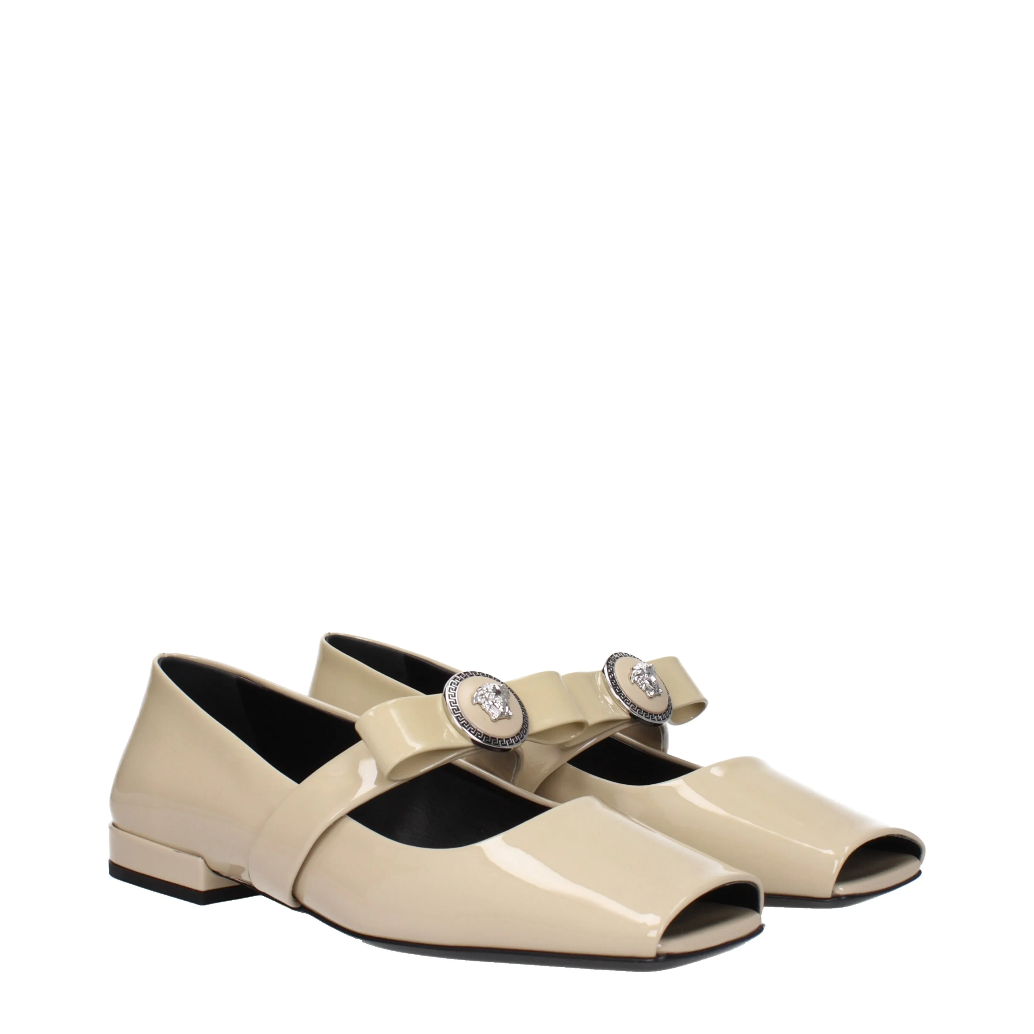 Versace Ballerine Donna Vernice Beige/Sabbia Chiaro