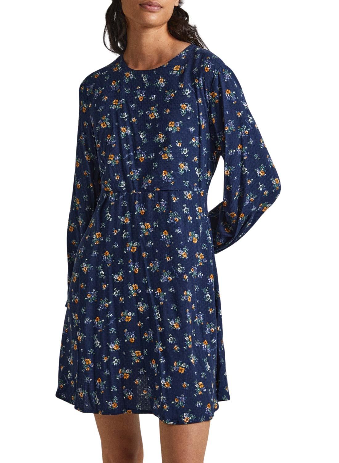 Vestito Pepe Jeans Inma Flores Blu per Donna