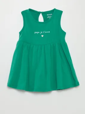 Vestito senza maniche con motivo - VERDE