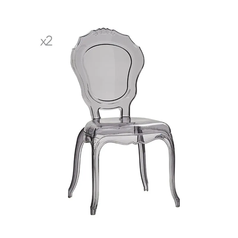 Zanini design Set 4 sedie VIENNA trasparente fumè