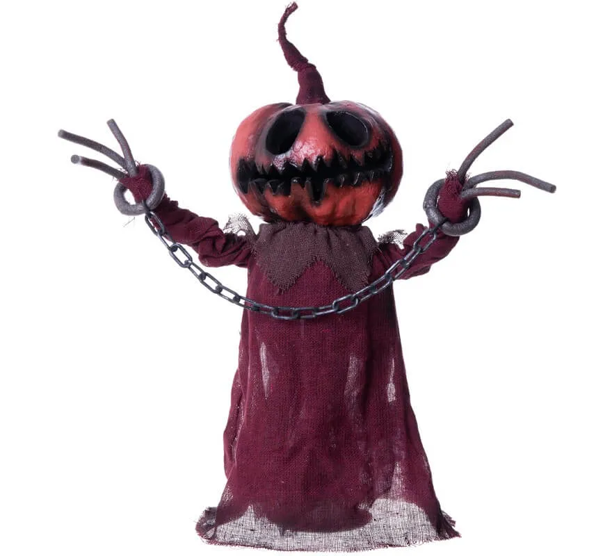 Zucca fantasma con luce e movimento 47x46x17 cm